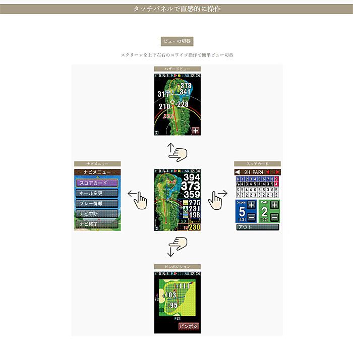 日本製/ゴルフナビ GPSナビ ハンドヘルド ハンディ/Shot Navi Granz ショットナビ グランツ/タッチパネル 充電式 スリム 軽量/ブラック 4562201214205/インター Navi Shot ショットナビ スリム