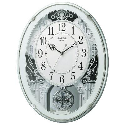 リズム時計　電波時計　スモールワールドプラウド　4MN523RH05　振り子 RHYTHM ○RHYTHM(リズム時計） 電波掛時計/スモールワールドプラウド