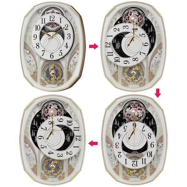 リズム時計 電波掛時計/スモールワールドノエルS からくり時計