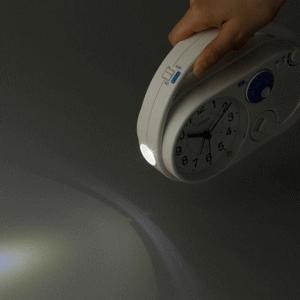 防災クロック /ディフェリアR04 クオーツ目覚まし時計 手動発電機内蔵