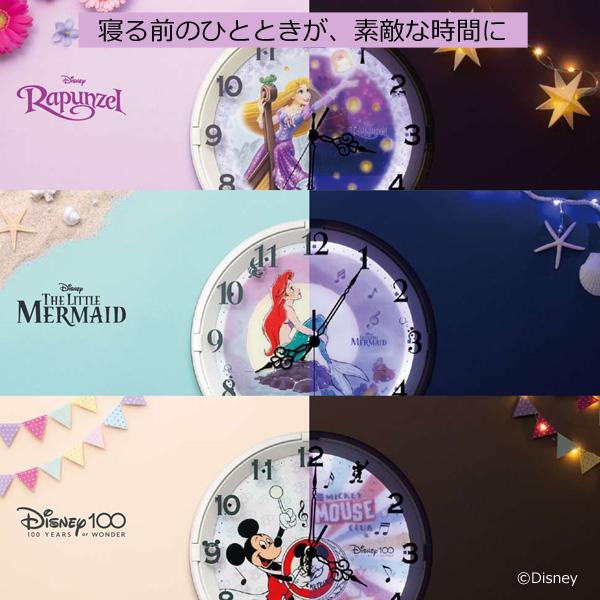 リズム時計 ディズニー 100周年限定モデル/クオーツ 掛時計 Disney100 ミッキーマウス/夜でも見える 暗所自動点灯 連続秒針/8MG817MC72｜ajewelry｜06