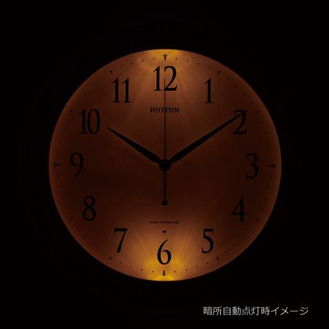 ■リズム 電波掛時計 ピュアライトマーロン　16500円相当 RHYTHM 特価！○リズム時計 電波掛時計 暗所自動点灯 ピュアライト