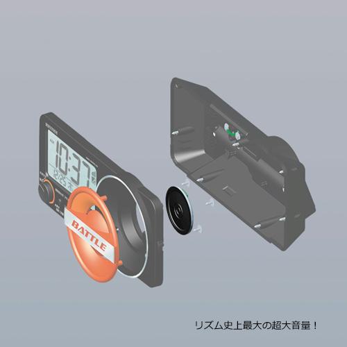 RHYTHM リズム 大音量デジタル電波時計/フィットウェーブバトル 230