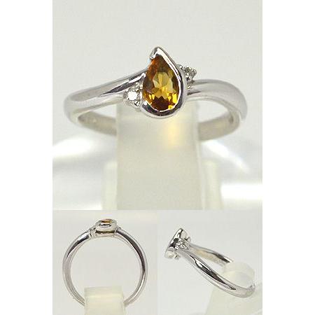 プラチナ Pt850【トパーズ ダイヤモンド デザインリング】誕生石 11月 4月 可愛い 10号 指輪 アクセサリー シンプル おしゃれ かわいい プレゼント 952593の画像