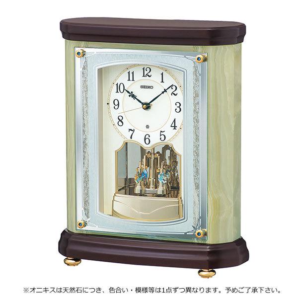 SEIKO セイコー電波置き時計　回転飾りつき SEIKO（セイコー） オニキス枠 電波置時計 回転飾り/BY245M(取