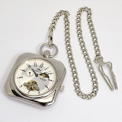 即納/ Royal Polo　ロイヤルポロ　機械式（手巻き）懐中時計　C7453P-SS(代引不可）｜ajewelry