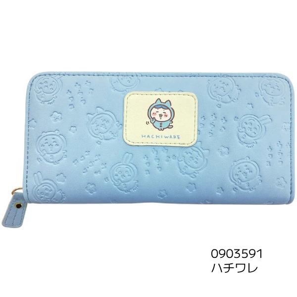 ちいかわ/プリントワッペン 型押し 長財布 ラウンドファスナー