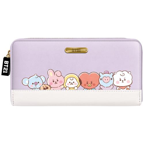 BT21 ○クラックス/公式 防弾少年団 BTS 長財布 ウォレット/パープル