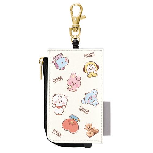 BT21 クラックス/公式 防弾少年団 BTS パスケース付き キーケース 定期