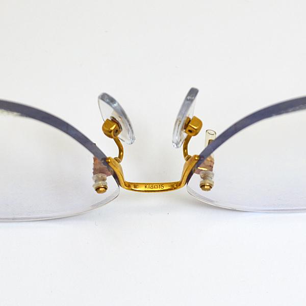 HOYA 高品質 ホヤ/K18 18金 ゴールド メガネフレーム/ダイヤモンド