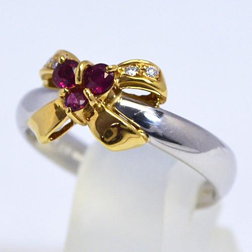 LANCEL（ランセル） 即納/ K18ゴールド プラチナPt900/ルビー