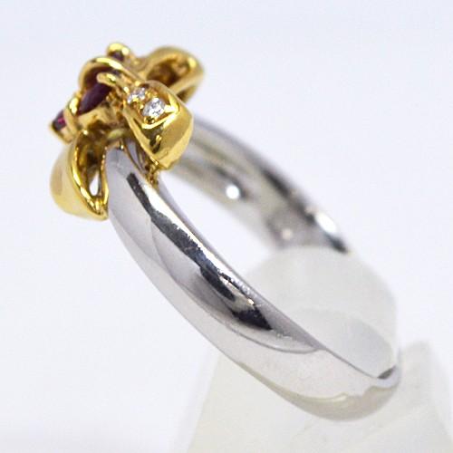 LANCEL（ランセル） 即納/ K18ゴールド プラチナPt900/ルビー