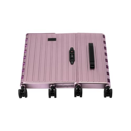 アンドフラット&FLATピンクメタリック折り畳みキャリーFL14-4-00001 ＆.FLAT 送料無料 正規品 スーツケース 機内持ち込み &FLAT