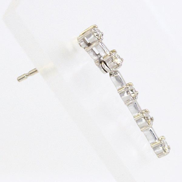 現品限り/K18WG ホワイトゴールド 18金/ダイヤモンド スイング ピアス 揺れる 5連 誕生石 4月 両耳 スタッド おしゃれ スタイリッシュ シンプル K18WG01の画像