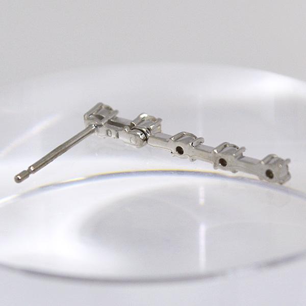 現品限り/K18WG ホワイトゴールド 18金/ダイヤモンド スイング ピアス 揺れる 5連 誕生石 4月 両耳 スタッド おしゃれ スタイリッシュ シンプル K18WG01の画像