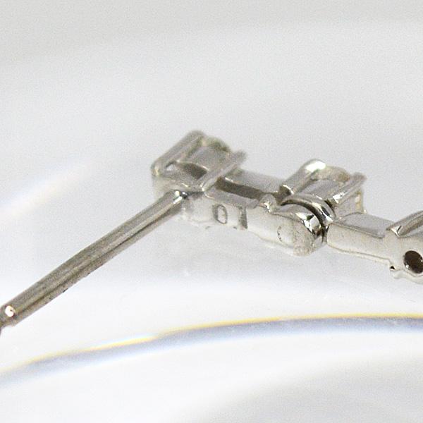 現品限り/K18WG ホワイトゴールド 18金/ダイヤモンド スイング ピアス 揺れる 5連 誕生石 4月 両耳 スタッド おしゃれ スタイリッシュ シンプル K18WG01の画像