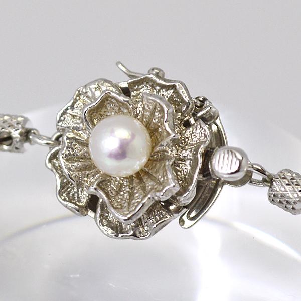 半額現品限り！シルバー SILVER/パール ネックレス 真珠 8〜8.5mm玉 ダブルロック留め具 2重ロック 誕生石 パーティー フォーマル セレモニー/M2-2339の画像