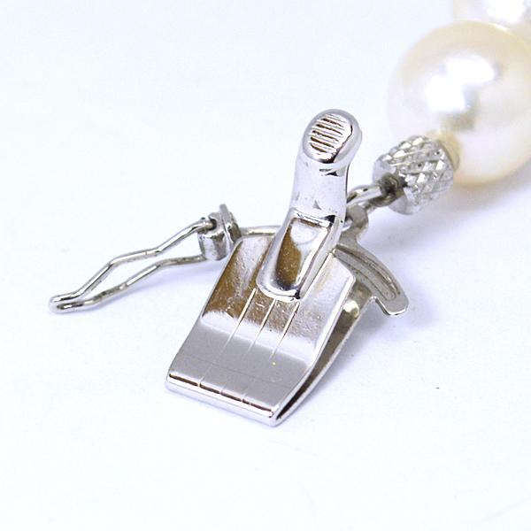 半額現品限り！シルバー SILVER/パール ネックレス 真珠 8〜8.5mm玉 ダブルロック留め具 2重ロック 誕生石 パーティー フォーマル セレモニー/M2-2339の画像