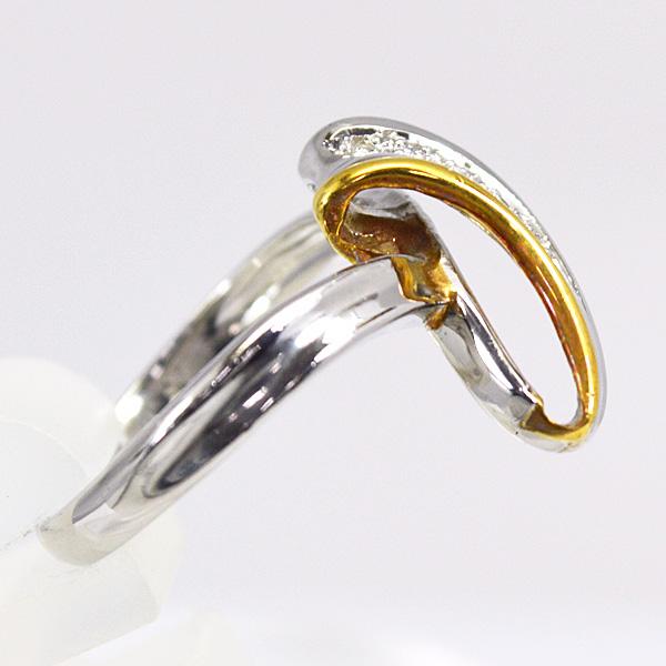 現品限り/プラチナ Pt850 K18 18金 ゴールド/ダイヤモンド リング