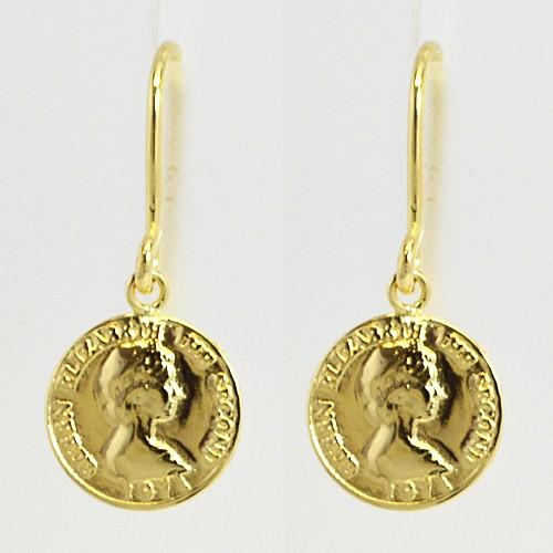 K18ゴールド/金貨 コイン フックピアス 7mm/MF-1744(取) : アット 