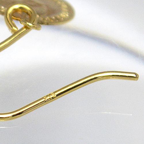 K18ゴールド/金貨 コイン フックピアス 7mm/MF-1744(取) : アット 