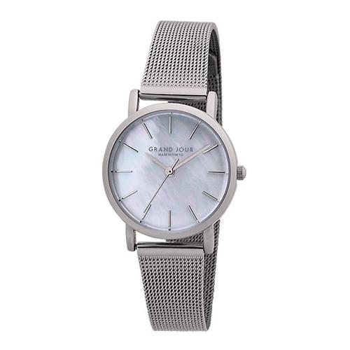 サンフレイム　レディスウォッチ　日本製腕時計/GRAND JOUR（グランジュール）　メッシュベルト　シルバー　MJ-GJUA01-S(取）