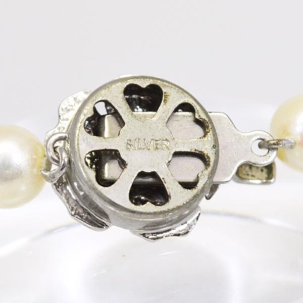 パール 真珠 約6.5-7.0mm シルバー SILVER ネックレス ⑲ 現品限り 特価！○シルバー SILVER/パール ネックレス 真珠 6.5〜7mm玉