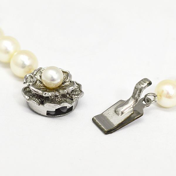現品限り 特価！○シルバー SILVER/パール ネックレス 真珠 6.5〜7mm玉