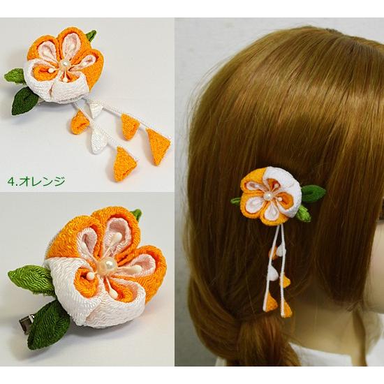 手作り つまみ細工/髪飾り 花 和装小物 ヘアアクセサリー ブローチ 