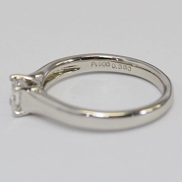 0.380ct 天然 ダイヤモンド リング プラチナ PT900 カラット SI1 プリンセスカット 鑑定書  一粒 4月 誕生石 婚約指輪 お祝い 記念 プレゼント R0101015FAの画像