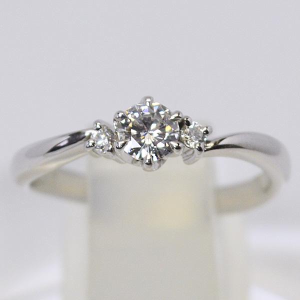 0.217ct 天然 ダイヤモンド リング プラチナ PT950 カラット ラウンドブリリアントカット 鑑定書  3粒 4月 誕生石 婚約指輪 お祝い 記念 プレゼント R0925EGの画像