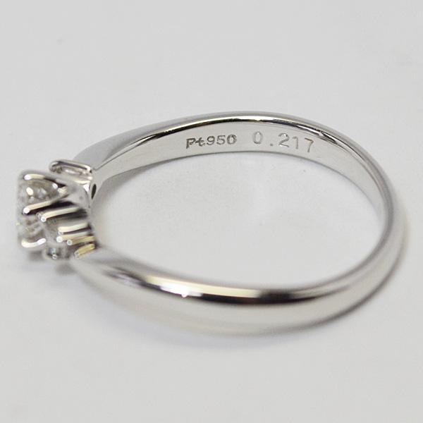 0.217ct 天然 ダイヤモンド リング プラチナ PT950 カラット ラウンドブリリアントカット 鑑定書  3粒 4月 誕生石 婚約指輪 お祝い 記念 プレゼント R0925EGの画像