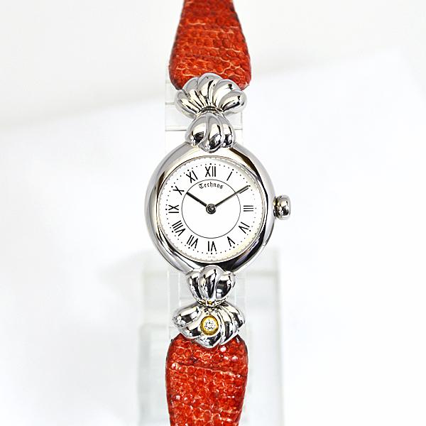 ●現品限り 半額！/テクノス Techos ウォッチ 腕時計 アナログ シルバー SILVER925 スターリングシルバー レトロ おしゃれ 高級 レディース レッド SD081L-P