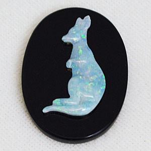 オパール　ルース レリーフ　彫刻　カンガルー　SKT-FE15-2(代引き不可）
