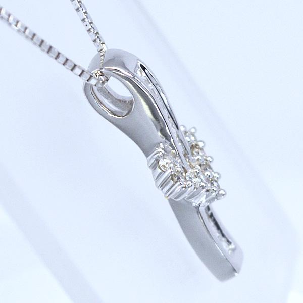 現品限り/セイコージュエリー K18WG ホワイトゴールド/ダイヤモンド ペンダント ネックレス 誕生石 4月 ジュエリー レディース ベネチアン アジャスター TS-18の画像