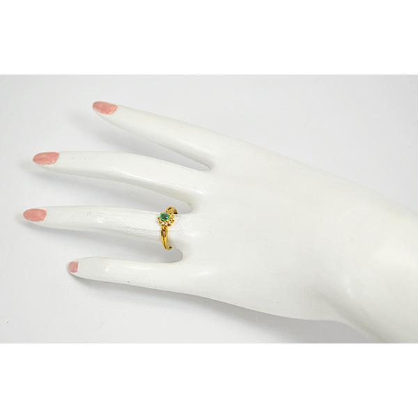 【セイコージュエリー】K18 エメラルド ダイヤモンド リング 12.5号 現品限り/セイコージュエリー K18 ゴールド 18金/エメラルド