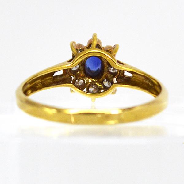 現品限り/セイコージュエリー K18 ゴールド 0.21ct 0.16ct 18金/ダイヤモンド サファイア リング 指輪 誕生石 9月 ジュエリー レディース 12号 TS-8637の画像