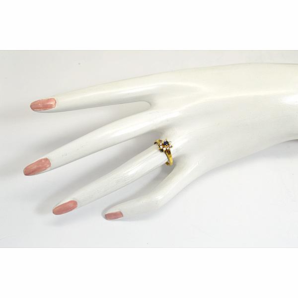 現品限り/セイコージュエリー K18 ゴールド 0.21ct 0.16ct 18金/ダイヤモンド サファイア リング 指輪 誕生石 9月 ジュエリー レディース 12号 TS-8637の画像