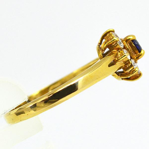 現品限り/セイコージュエリー K18 ゴールド 0.21ct 0.16ct 18金/ダイヤモンド サファイア リング 指輪 誕生石 9月 ジュエリー レディース 12号 TS-8637の画像
