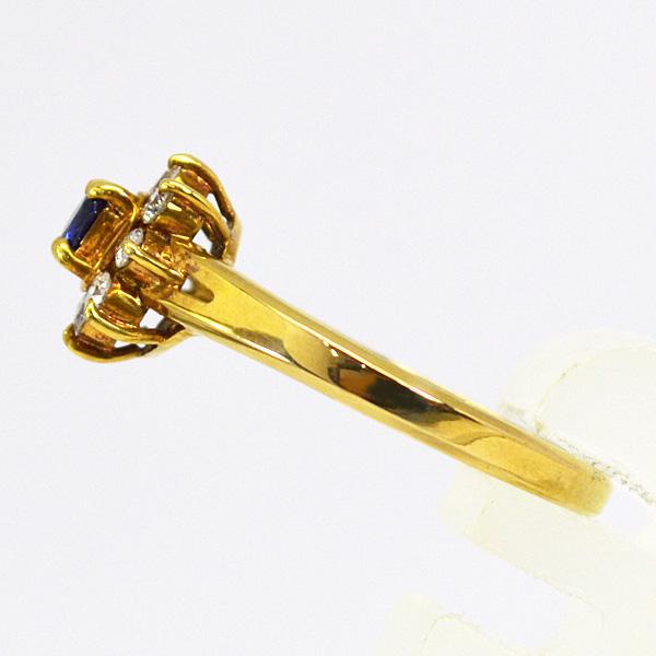 現品限り/セイコージュエリー K18 ゴールド 0.21ct 0.16ct 18金/ダイヤモンド サファイア リング 指輪 誕生石 9月 ジュエリー レディース 12号 TS-8637の画像