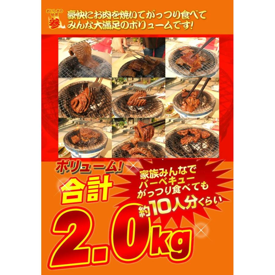 焼肉 セット 花咲焼肉 焼き肉 カルビ ハラミ 大盛 ２Kg箱 9人前〜10人前 送料無料 ゴールデンウィーク バーベキュー BBQ 母の日 プレゼント ギフト｜ajien｜05