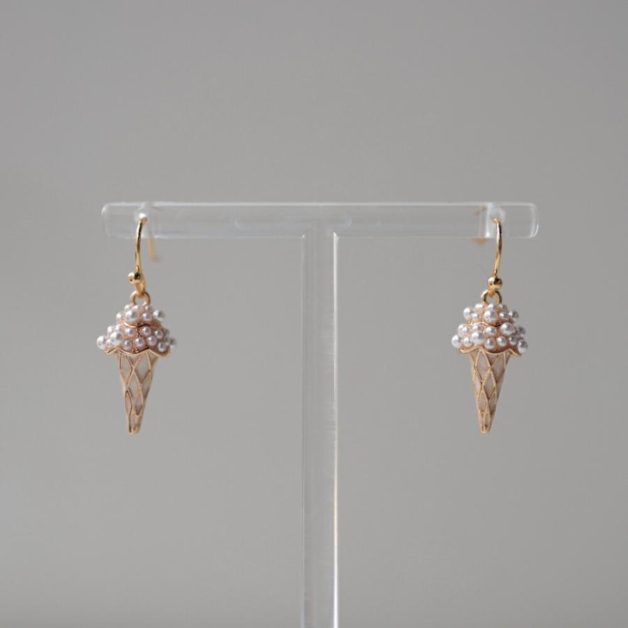 202*ハンドメイド アンティーク チュール ピアス クリップ AJIRO ACCESSORY P409 ピアス フックピアス アイスクリームモチーフ