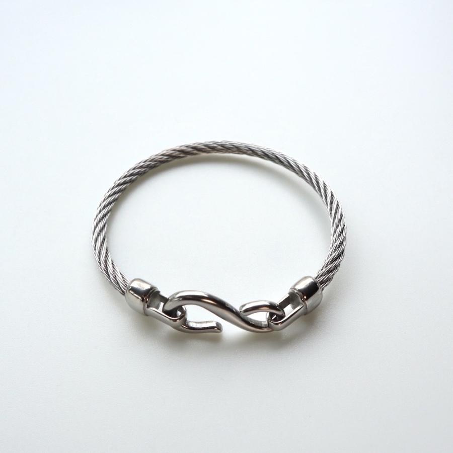 AJIRO ACCESSORY バングル ステンレス シルバー ツイスト フック