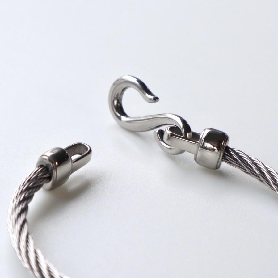 AJIRO ACCESSORY バングル ステンレス シルバー ツイスト フック