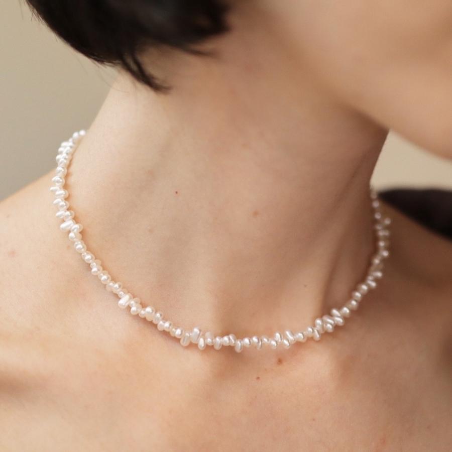 AJIRO ACCESSORY ネックレス サージカル ステンレス パール フォーマル