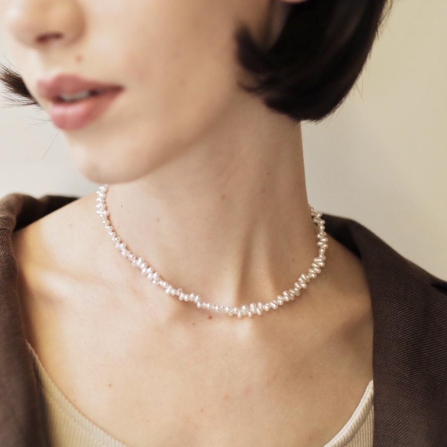 AJIRO ACCESSORY ネックレス サージカル ステンレス パール フォーマル