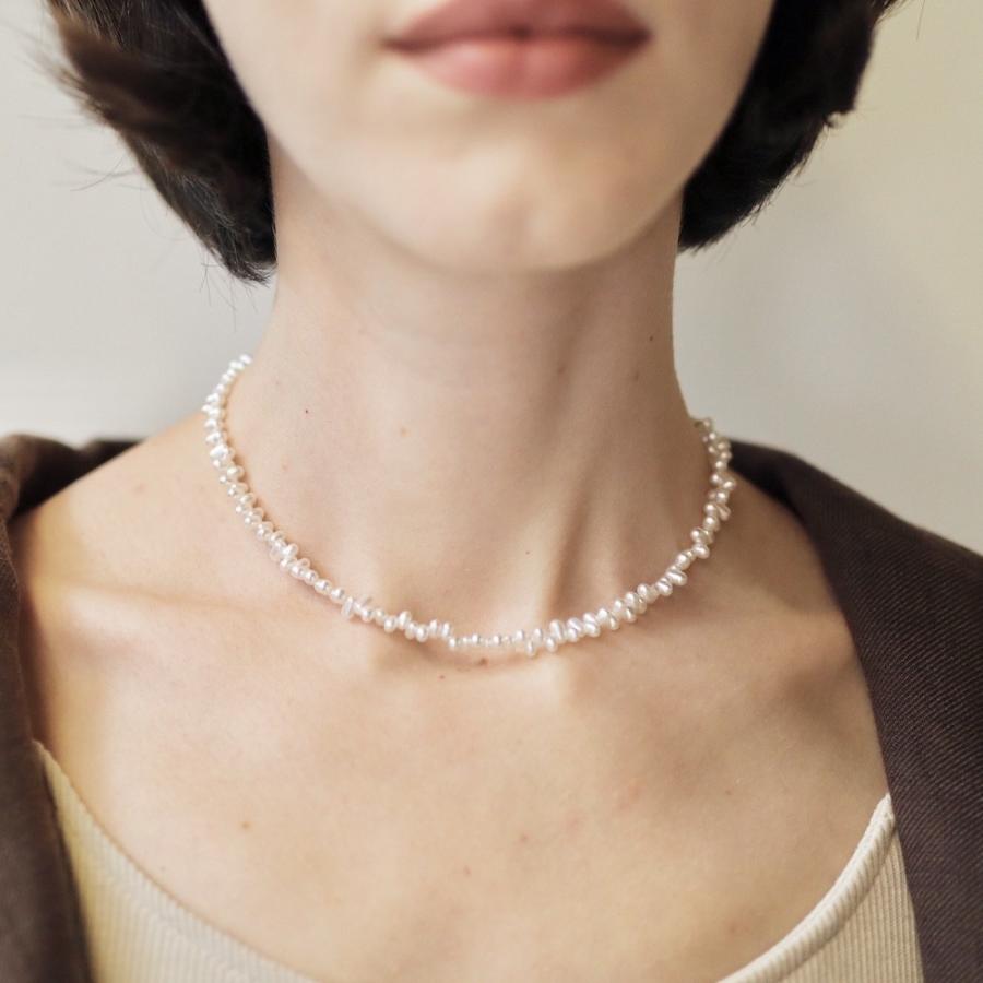 AJIRO ACCESSORY ネックレス サージカル ステンレス パール フォーマル