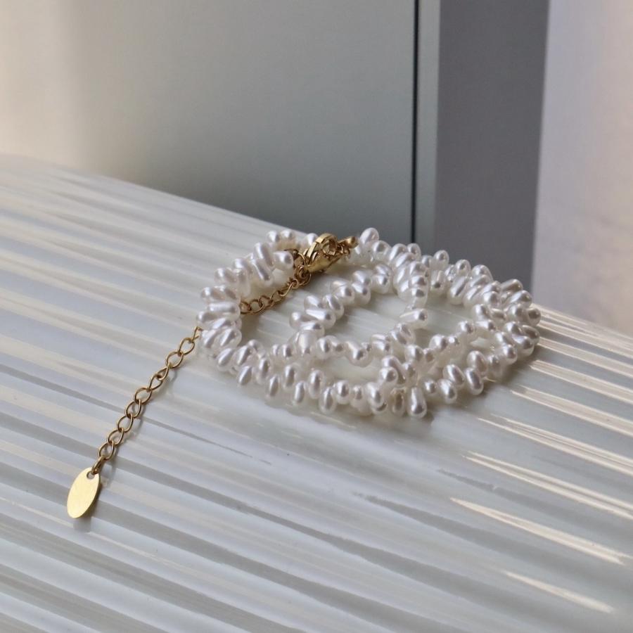AJIRO ACCESSORY ネックレス サージカル ステンレス パール フォーマル