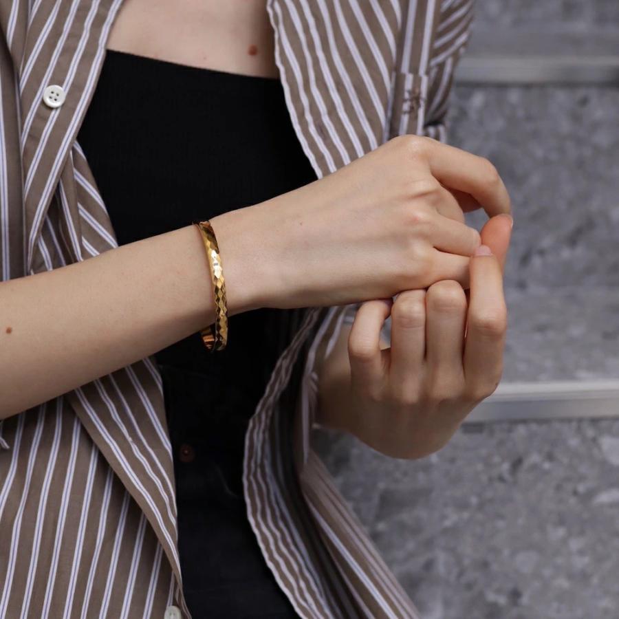 AJIRO ACCESSORY バングル ステンレス 開閉式 ゴールド シルバー