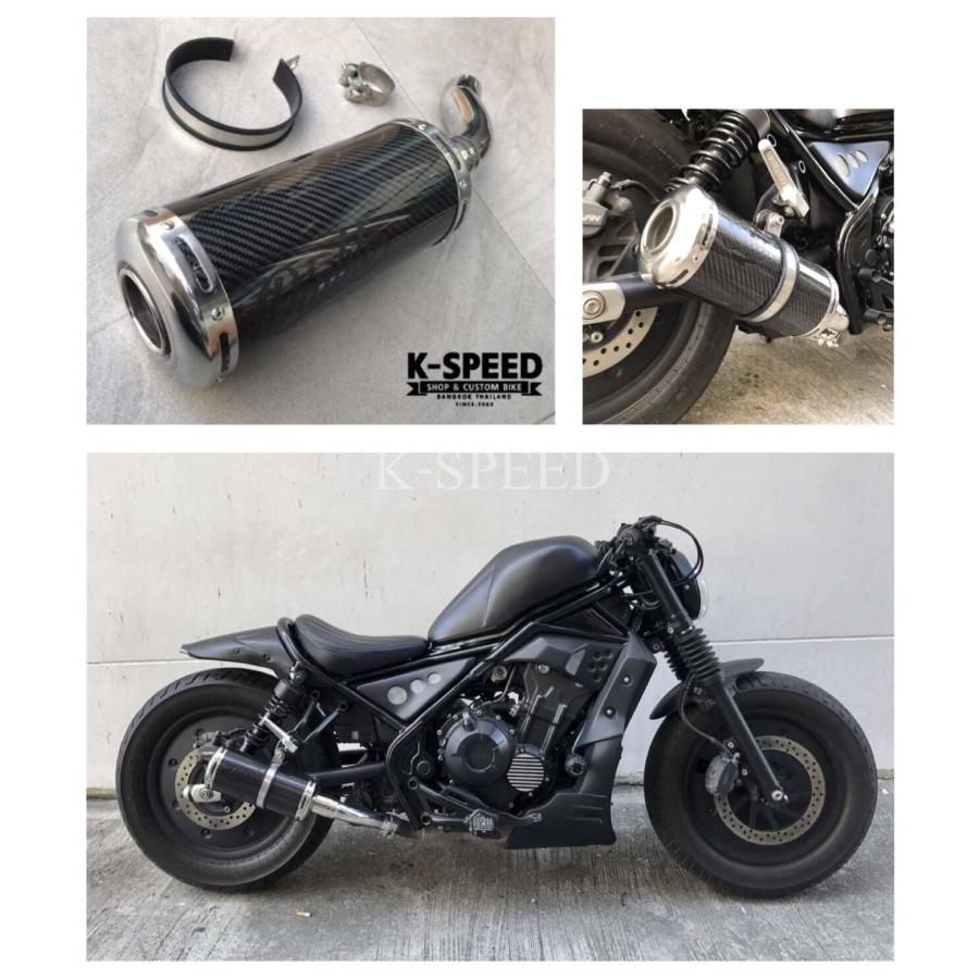 ☆正規販売店☆K-SPEED Carbon Exhaust Bazooka Slip On For HONDA Rebel 500 レブル マフラー スリップオン サイレンサー カーボン バズーカの画像